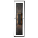 Shadow Box Tall Slate Outdoor Wall Sconce - Marine Grade Black / Clear