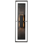 Shadow Box Outdoor Dark Sky Tall Slate Wall Sconce - Marine Grade Black / Clear