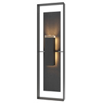 Shadow Box Tall Slate Outdoor Wall Sconce - Marine Grade Black / Clear