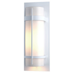 Banded Outdoor Wall Sconce - Marine Grade White / Opal