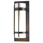 Banded Outdoor Wall Sconce - Marine Grade Black / Opal