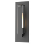 Vertical Bar Fluted Outdoor Wall Sconce - Marine Grade Black / Clear / Opal