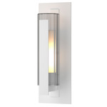 Vertical Bar Fluted Outdoor Wall Sconce - Marine Grade White / Clear / Opal