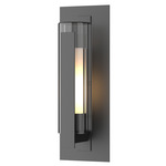 Vertical Bar Fluted Outdoor Wall Sconce - Marine Grade Black / Clear / Opal