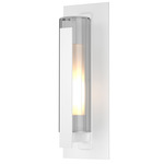 Vertical Bar Fluted Outdoor Wall Sconce - Marine Grade White / Clear / Opal