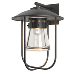 Erlenmeyer Large Outdoor Wall Sconce - Marine Grade Black / Clear