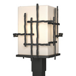 Tura Outdoor Post Light - Marine Grade Black / Opal