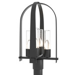 Triomphe Outdoor Post Light - Marine Grade Black / Seeded Clear