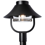 Stowe Outdoor Dark Sky Post Light - Marine Grade Black / Clear