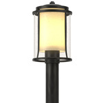 Meridian Outdoor Post Light - Marine Grade Black / Opal and Seeded