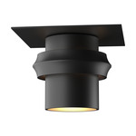 Twilight Dark Sky Outdoor Semi Flush Ceiling Light - Marine Grade Black