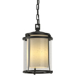 Meridian Outdoor Pendant - Marine Grade Black / Opal and Seeded