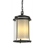 Meridian Outdoor Pendant - Marine Grade Black / Opal and Seeded