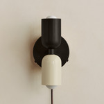 Up Down Plug-In Wall Sconce - Blackened Brass Canopy / Blackened Brass Upper Shade