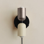 Up Down Plug-In Wall Sconce - Black Canopy / Pewter Upper Shade