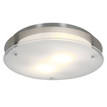 Vision Round Wall / Ceiling Light - Brushed Steel / Frosted
