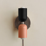 Up Down Plug-In Wall Sconce - Pewter Canopy / Black Upper Shade