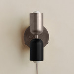 Up Down Plug-In Wall Sconce - Pewter Canopy / Pewter Upper Shade