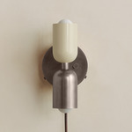 Up Down Plug-In Wall Sconce - Pewter Canopy / Bone Upper Shade