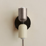 Up Down Plug-In Wall Sconce - Blackened Brass Canopy / Pewter Upper Shade
