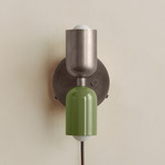 Up Down Plug-In Wall Sconce - Pewter Canopy / Pewter Upper Shade