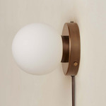 Orb Surface Mount - Patina Brass / White