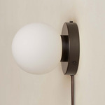 Orb Surface Mount - Blackened Brass / White