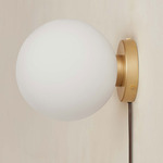 Orb Surface Mount - Brass / White