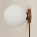 Orb Surface Mount - Patina Brass / White