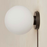 Orb Surface Mount - Blackened Brass / White