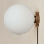 Orb Surface Mount - Patina Brass / White