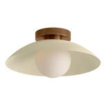 Arundel Orb Surface Mount - Patina Brass Canopy / Bone Shade