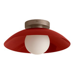 Arundel Orb Surface Mount - Pewter Canopy / Oxide Red Shade