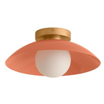 Arundel Orb Surface Mount - Brass Canopy / Peach Shade