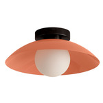 Arundel Orb Surface Mount - Blackened Brass Canopy / Peach Shade