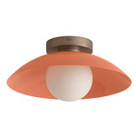 Arundel Orb Surface Mount - Pewter Canopy / Peach Shade