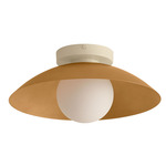 Arundel Orb Surface Mount - Bone Canopy / Brass Shade