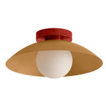 Arundel Orb Surface Mount - Oxide Red Canopy / Brass Shade