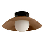 Arundel Orb Surface Mount - Black Canopy / Patina Brass Shade