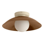 Arundel Orb Surface Mount - Bone Canopy / Patina Brass Shade
