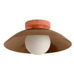 Arundel Orb Surface Mount - Peach Canopy / Patina Brass Shade