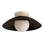 Arundel Orb Surface Mount - Bone Canopy / Blackened Brass Shade
