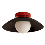 Arundel Orb Surface Mount - Oxide Red Canopy / Blackened Brass Shade