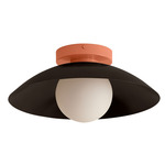 Arundel Orb Surface Mount - Peach Canopy / Blackened Brass Shade