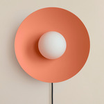 Arundel Orb Surface Mount - Brass Canopy / Peach Shade
