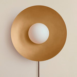 Arundel Orb Surface Mount - Oxide Red Canopy / Brass Shade