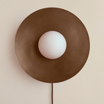 Arundel Orb Surface Mount - Black Canopy / Patina Brass Shade