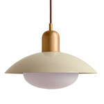 Arundel Mushroom Pendant - Brass / Bone Shade