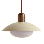 Arundel Mushroom Pendant - Patina Brass / Bone Shade