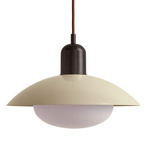 Arundel Mushroom Pendant - Blackened Brass / Bone Shade